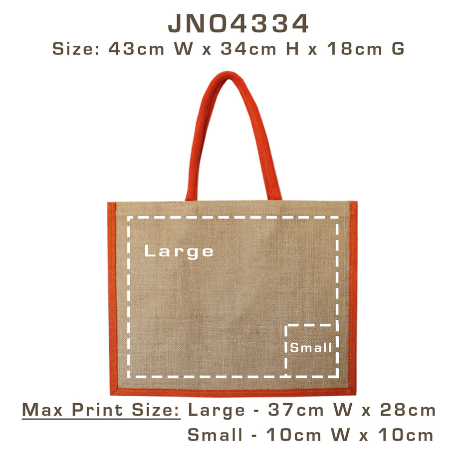 JNO4334 Natural & Orange Jute Bag