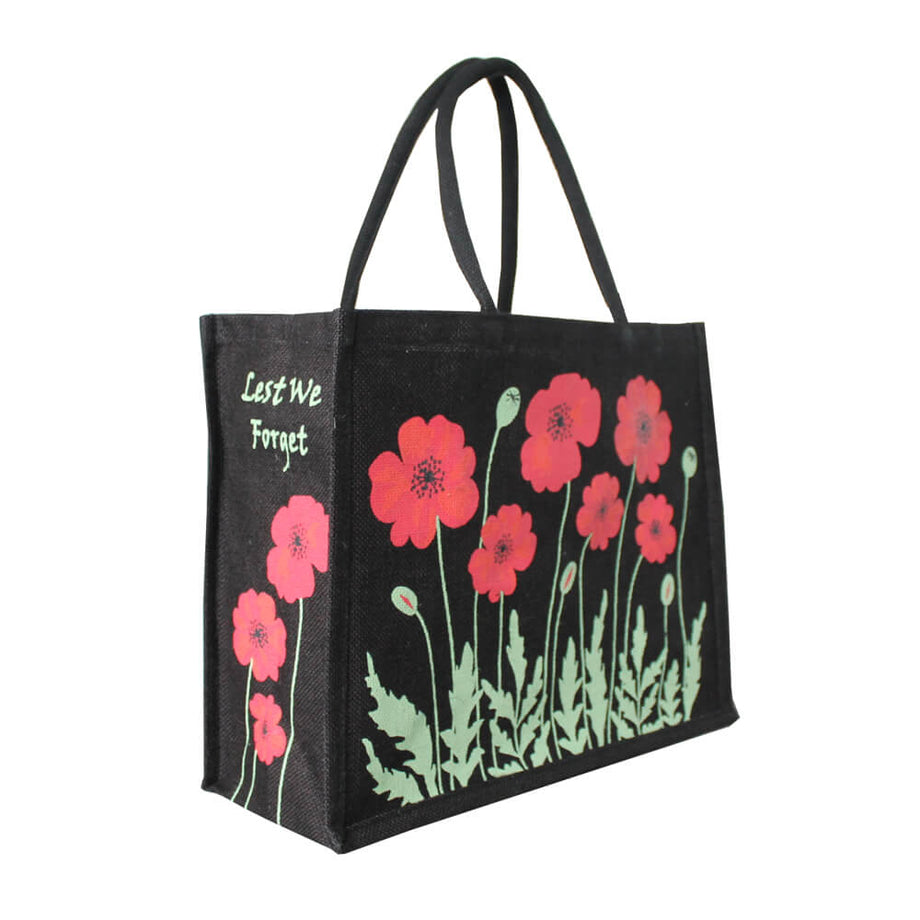 "Lest We Forget" Poppy Jute Bag