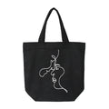 Black Cotton Bag with Faces