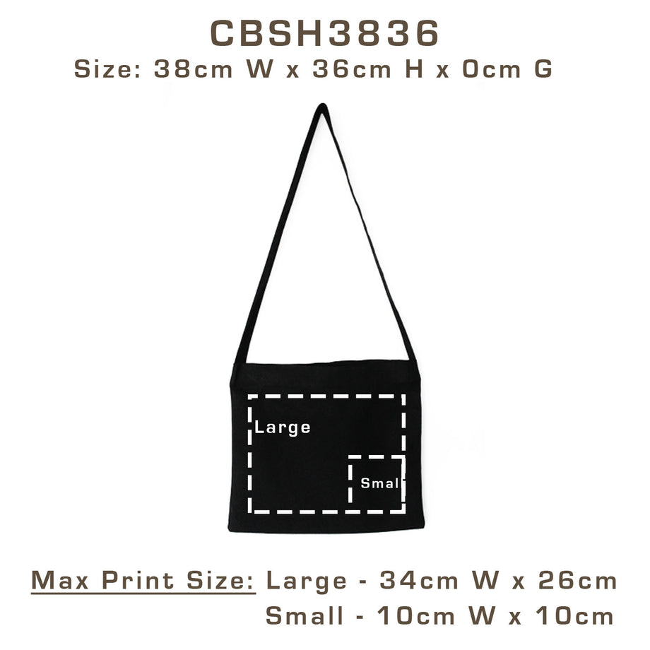 CBSH3836 Black Cotton Shoulder Bag