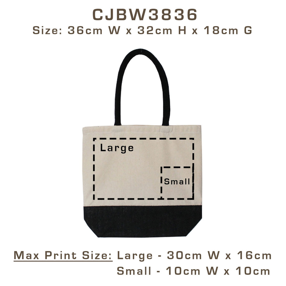 CJBW3634 Cotton and jute two tone bag