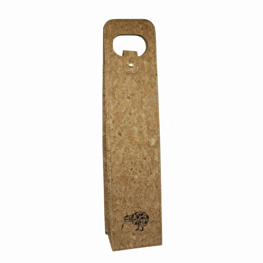 Cork Foldable Wine Bag - Printed with Kiwi Design