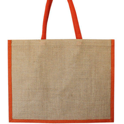 JNO4334 Natural & Orange Jute Bag