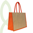 JNO4334 Natural & Orange Jute Bag