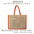 JNO4334 Natural & Orange Jute Bag