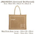 JNU4034 Unlined Stiffened Jute Bag
