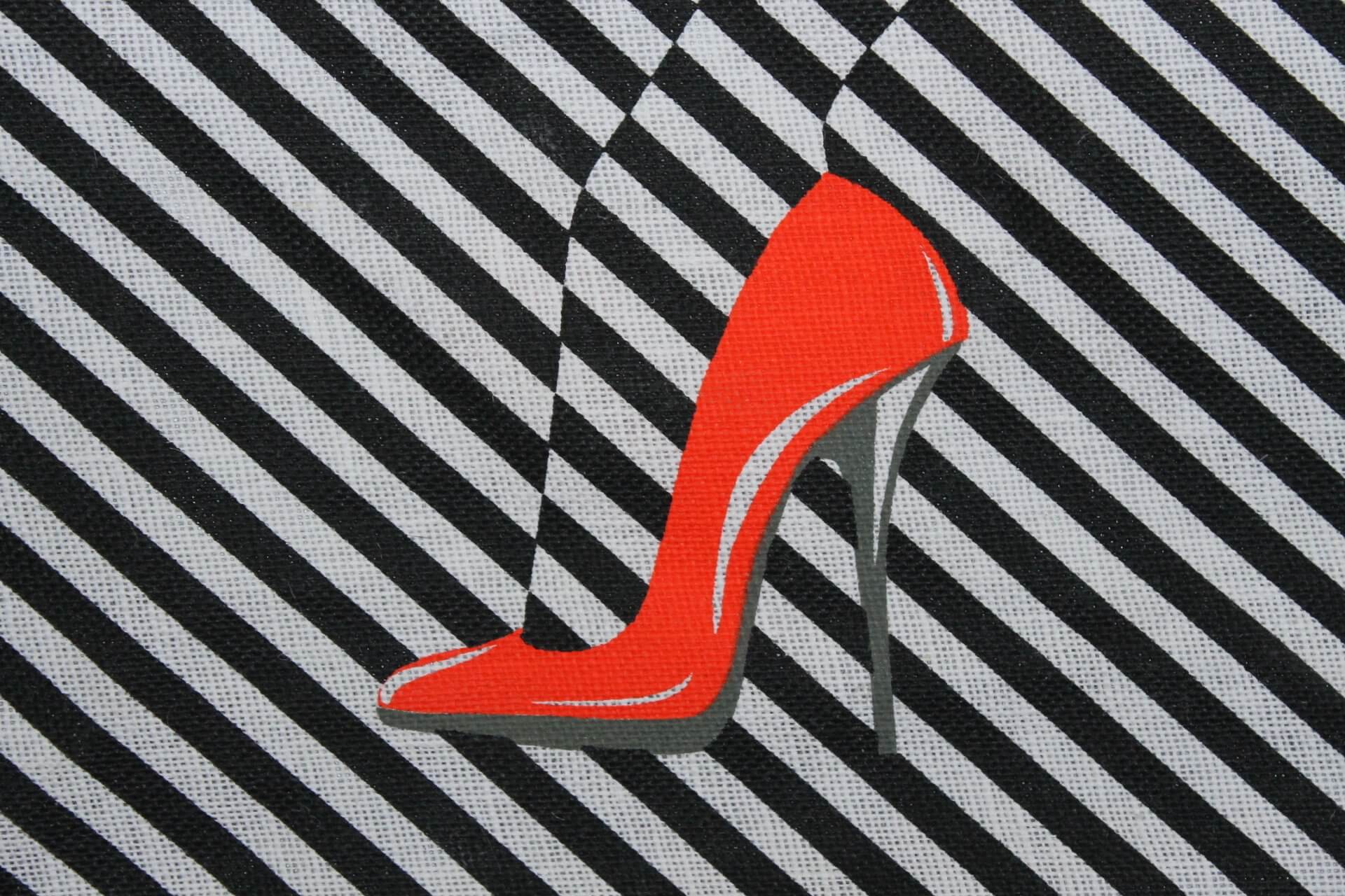 Red Shoe Jute Bag