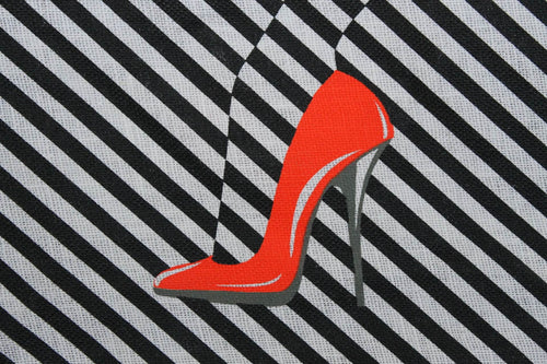 Red Shoe Jute Bag