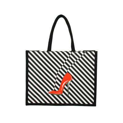 Red Shoe Jute Bag