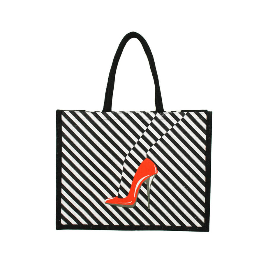 Red Shoe Jute Bag